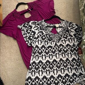 Faded Glory Purple and Black Women's Blouses